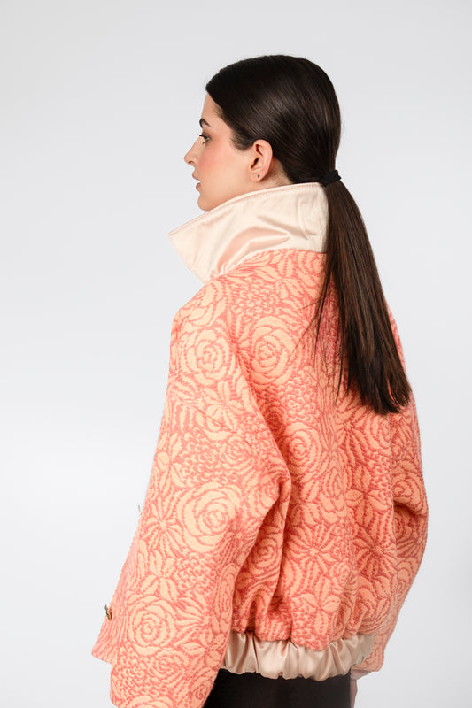 Bomber  Jacquard detalles en 3D,Tweed estampado, mezcla con seda pura - Kūpa